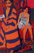 Ernst Ludwig Kirchner Self Portrait with Model oil painting on canvas